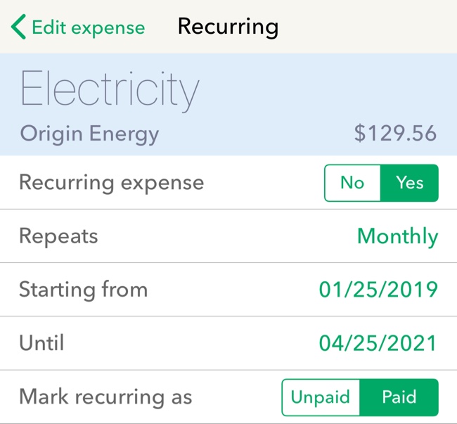 monthly recurring expense spreadsheet